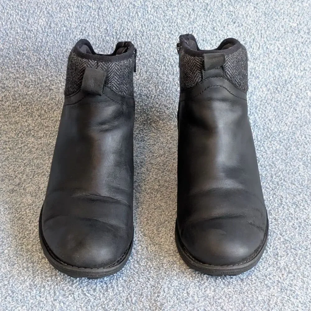 Merrell Women's Size 9.5 Chateau II Black Leather Wool Mid Pull Side Zip Boots